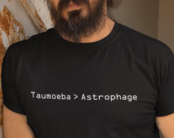 Project Hail Mary-T-shirt: Taumoeba vs Astrophage, sci-fi leesgrage T-shirt