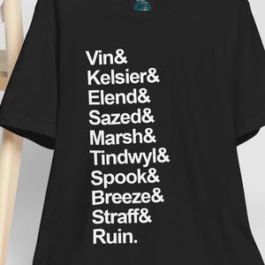 Mistborn Characters Tshirt Fantasy Book Lover Gift For Cosmere Fan Brandon Sanderson Novel Reader Literature Tee Shirt Bookworm Present for
