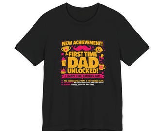 First Fathers Day Gift, New Dad Shirt, First Time Dad Unlocked Tee, Funny Gamer New Dad, Achievement Unlocked, LitRPG Dungeon Crawler Carl