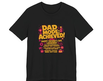 Gamer Dad Shirt, Funny Fathers Day Gift, Dad Mode Achieved Tee, Video Game Dad, Achievement Unlocked, LitRPG Dungeon Crawler Carl Fan Gift