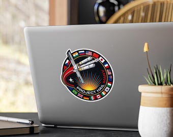 Project Hail Mary Mission-logostickers Sci-Fi-vinylstickers voor ruimtenerds Rocky Book Lovers