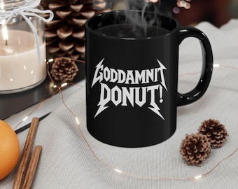 Goddamit Donut Mug Metal Funny Bookish Coffee Cup Gift Present for Dungeon Crawler Carl Fan LitRPG Reader BookTok Gen Z Princess Donut