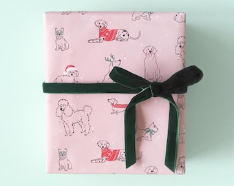 Holiday Dogs Christmas Wrapping Paper (Set of 5 Sheets)