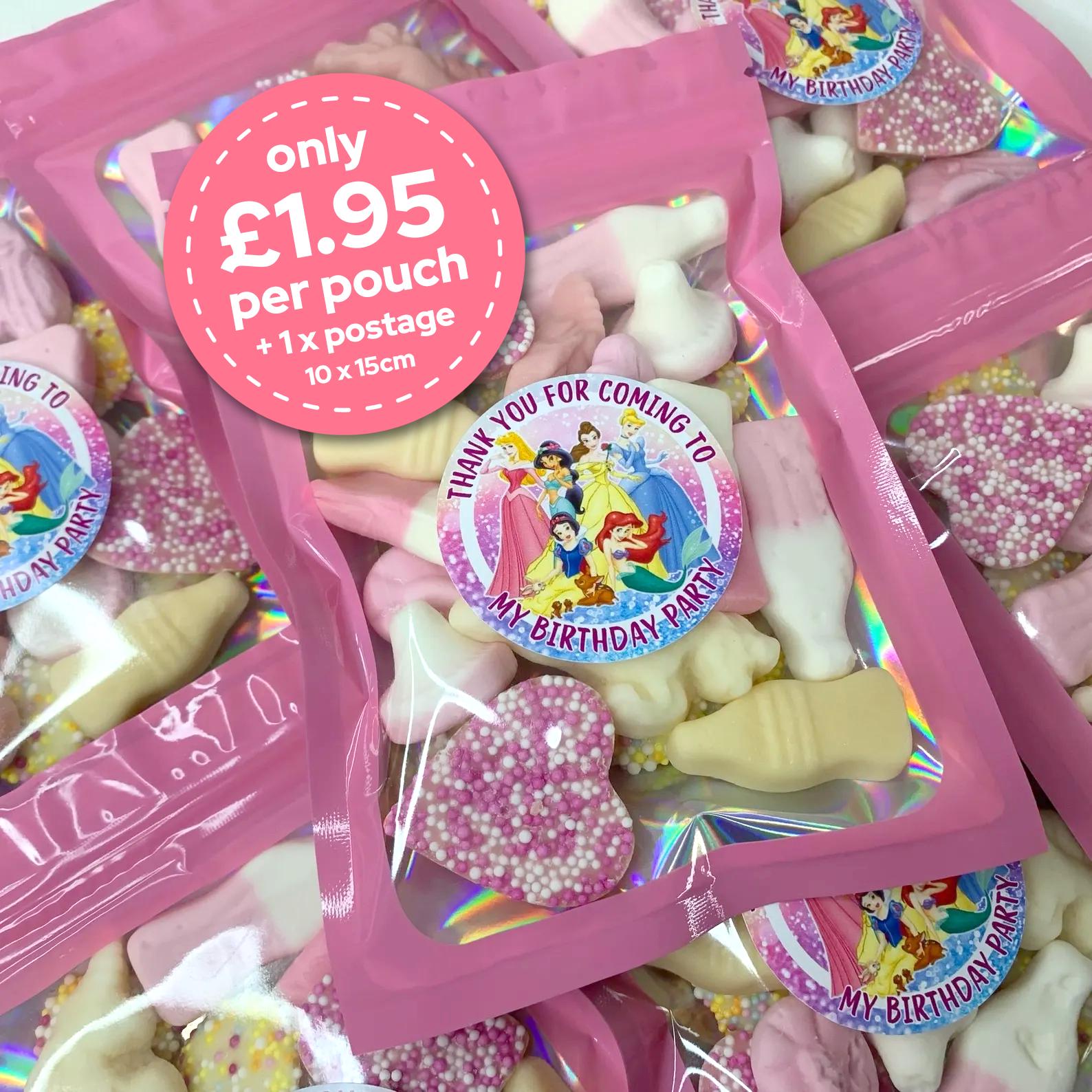 Princess Sweet Pouches With Princess Sticker and Choice of Pouch
