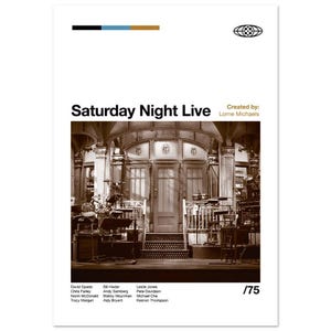 SNL | Saturday Night Live - Retro TV Series Print | Modern Vintage | Mid Century Modern | Minimalist | TV Series Poster