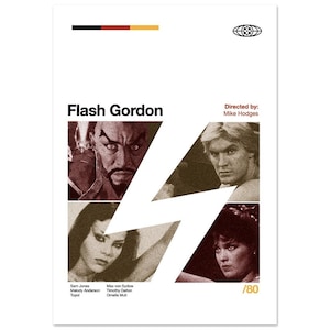 Flash Gordon | Retro Movie Print | Modern Vintage | Mid Century Modern | Minimalist | Movie Poster | Cult Movie | Film