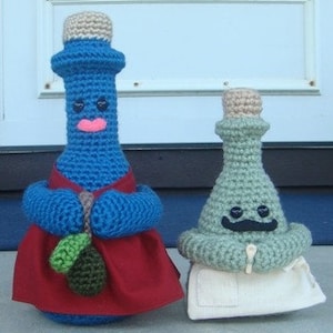 Crocheted Bottles - Mr. French and Olive Oil - Pattern (PDF)