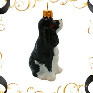 Spaniel-Handmade, Glass Christmas Ornament, Made in polish Manufacture, Blown GlasOrnaments, Collectible Bauble, Xmas, Happy
