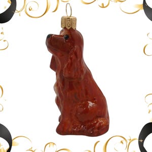 Spaniel-Handmade, Glass Christmas Ornament, Made in polish Manufacture, Blown GlasOrnaments, Collectible Bauble, Xmas, Happy