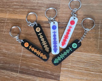 Custom Spotify Keychain with 3D Printed Code | Music Gift with Scan Code | Two-Color Design