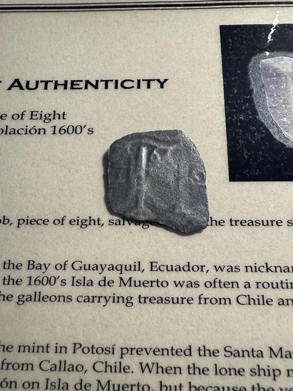 1600s Spanish 8 Reales Consolación Shipwreck Piece of 8 With COA