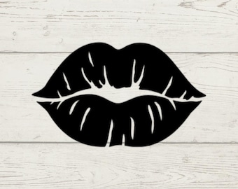 Lips Decal – Kiss Vinyl Sticker for Car, Laptop, Mirror, Water Bottle, Tumbler, Makeup Artist Decor, Beauty Lover Aesthetic
