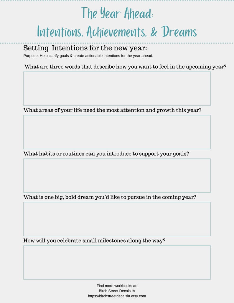 Guided Goalsetting and Manifestation Workbook for the New Year 2025