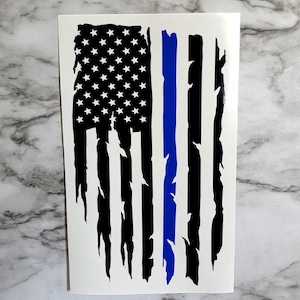 Thin Line American Flag Decal, Custom Stripe Color, Police, Firefighter, Military, Corrections, Dispatch/EMS/Security Truck Window/Helmet