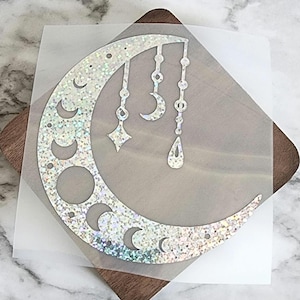 Crescent Moon Decal, Moon Phases Sticker, Celestial Vinyl Decal, Boho Moon Decor, Witchy Aesthetic Decal, Spiritual Moon Phases