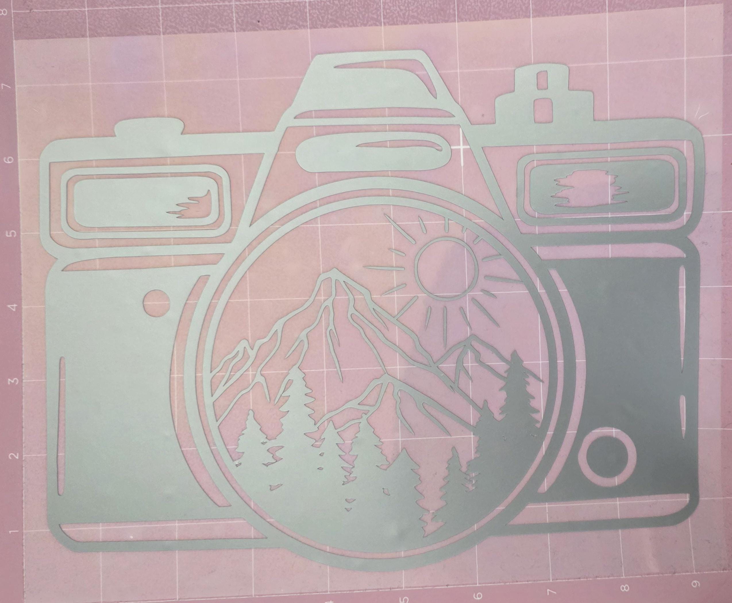 Camera Mountain Decal, Adventure Photographer Vinyl Sticker for Car ...