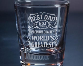 Best Dad Shot Glass – World's Greatest Dad Engraved Shot Glass – 1.75oz Clear Shot Glass – Father’s Day Gift – Dad Birthday Gift