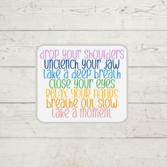 Mindfulness Reminder Sticker | "Drop Your Shoulders" Affirmation Decal | Relaxation and Self-Care Motivation | Journal Stickers | Valentines