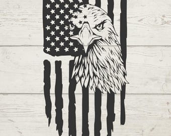 American Flag Bald Eagle Decal Sticker for trucks, cars, boats, campers, laptops, motorcycles | Patriotic Decals, America First, USA Decals