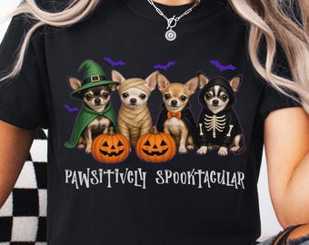 Chihuahua Halloween Shirt, Comfort Colors Chi Tee, Small Dog Mom Gift, Spooky Season Dog Tee