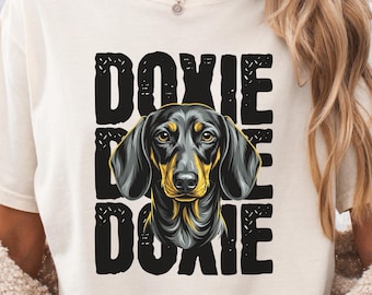 Doxie Dog Shirt, Dachshund Graphic Tee, Vintage Wiener Dog T-Shirt, Dog Lover Gift, Cute Doxie Apparel, Unisex Pet Shirt