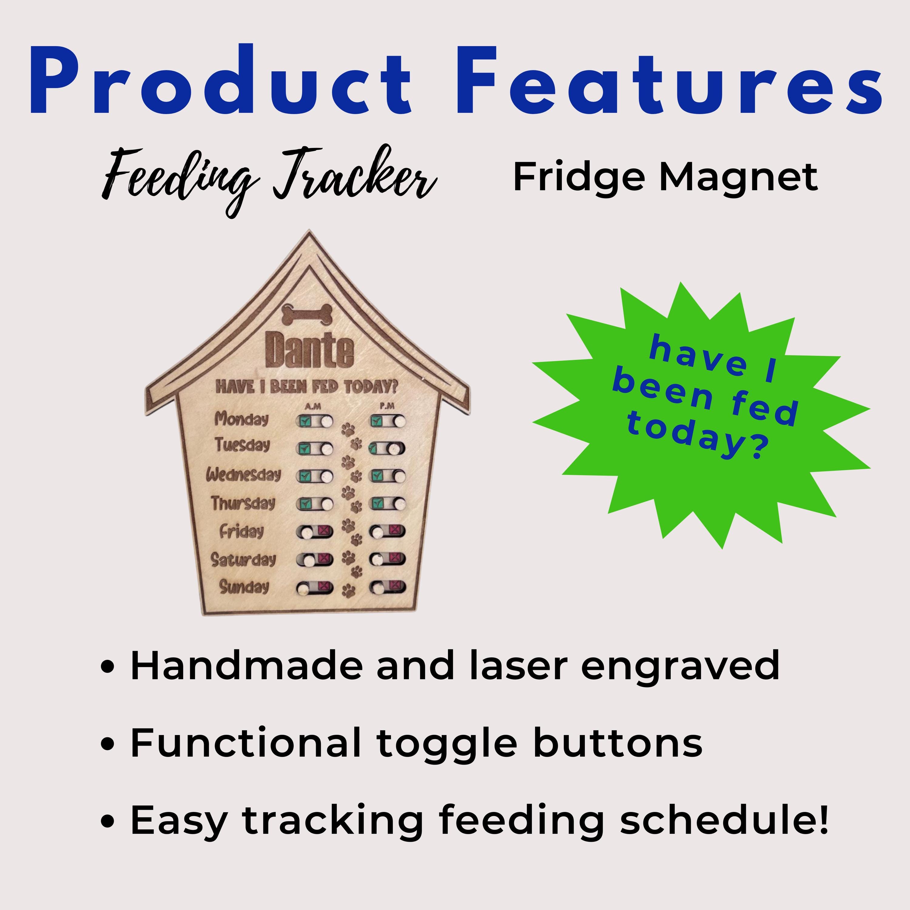 Personalized Dog Feeding Chart Magnet, Pet Feeding Reminder Board ...