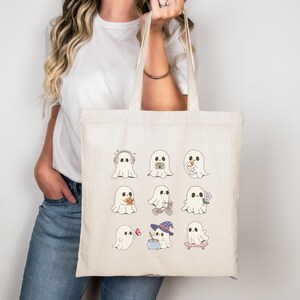 Halloween Süßes oder Saures Tasche, Ästhetische Canvas-Einkaufstasche, Partygeschenk Tasche, Kinder SpookySeason Candy Bag, Halloween-Geschenk