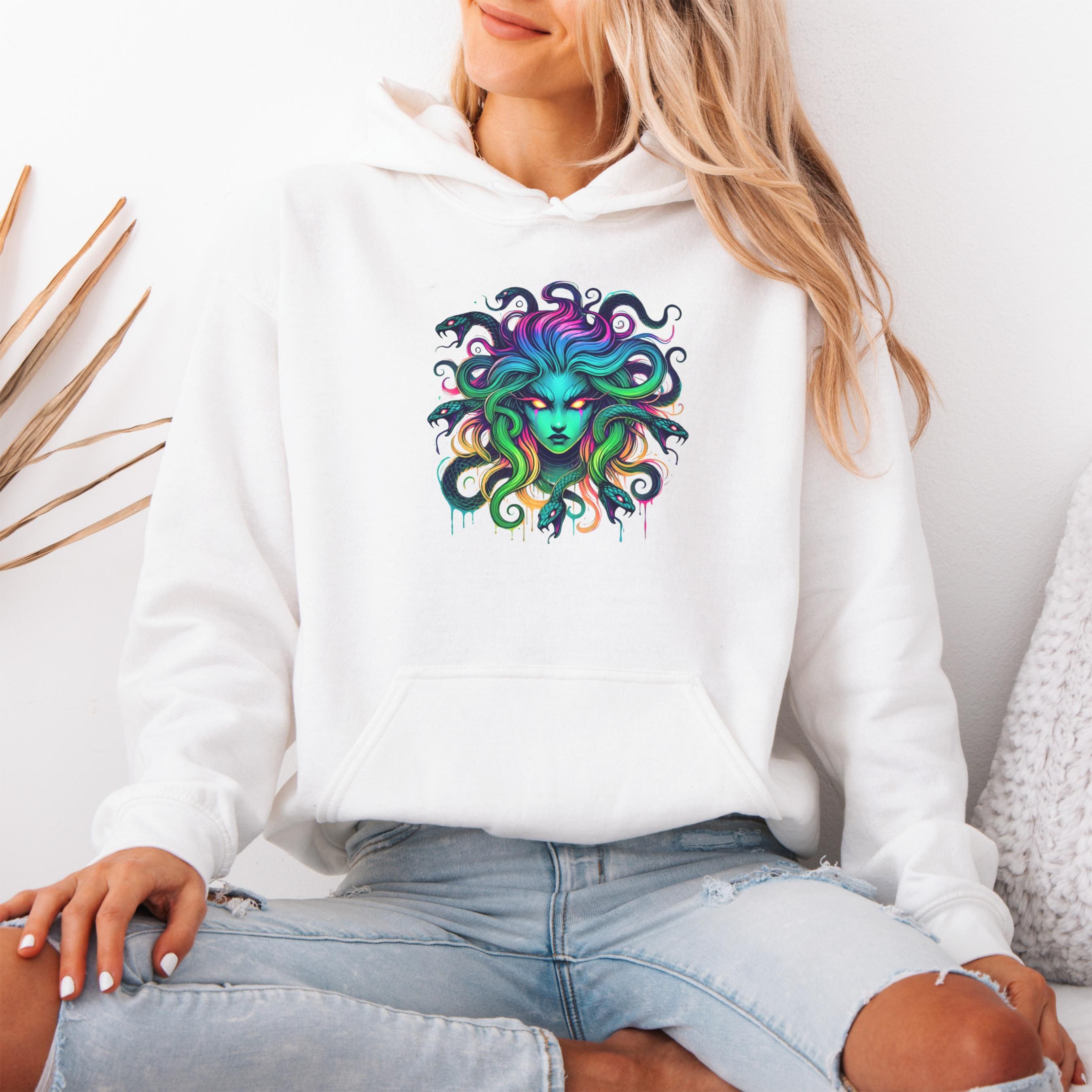 Medusa Head Feminist Shirt Gift for Her Greek Mythology Snake Medusa Gorgon Hoodie Gift for Mom Sister Oversized Hoodie Girls Will Be Girls