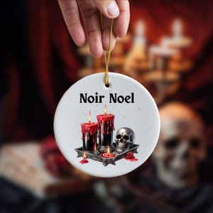 Goth Christmas Ornament, Dark Christmas Ornament, Spooky Holiday Decor, Macabre Christmas, Alternative Christmas Ornament, Black Red Ornamen