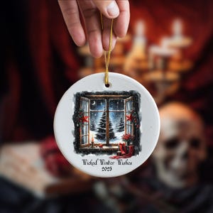 Custom Date Ornament, Goth Christmas Ornament, Dark Christmas Ornament, Spooky Holiday Decor, Macabre Christmas, Alternative Christmas Ornam