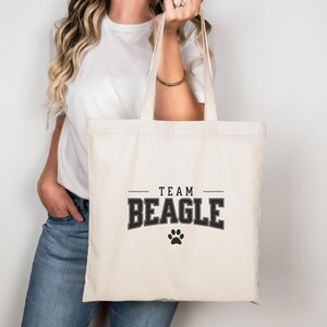 Gift for Dog Lover Tote Bag, Aesthetic Canvas Tote Bag for Dog Breed Beagle, Reusable Shopping Bag, Beagle Mom and Dad Presen