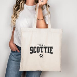 Gift for Dog Lover Tote Bag, Aesthetic Canvas Tote Bag for Dog Breed Scottish Terrier, Reusable Shopping Bag, Scottie Mom and Dad Prese