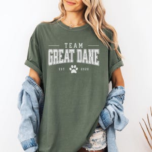 Personalized Dog Breed T-Shirt, Comfort Colors Shirt Gift for Dog Lovers, Custom Great Dane Gift T Shirt, Dog Mom and Dad Present