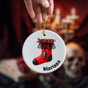 Custom Name Ornament, Goth Christmas Ornament, Dark Christmas Ornament, Spooky Holiday Decor, Macabre Christmas, Alternative Christmas Ornam