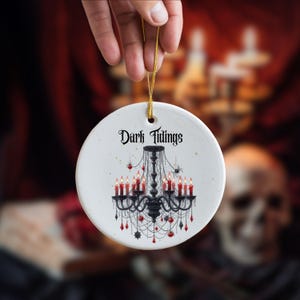 Goth Christmas Ornament, Dark Christmas Ornament, Spooky Holiday Decor, Macabre Christmas, Alternative Christmas Ornament, Black Red Ornamen