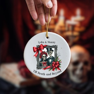 Custom Couples Ornament, Goth Christmas Ornament, Dark Christmas Ornament, Spooky Holiday Decor, Macabre Christmas, Alternative Christmas Or
