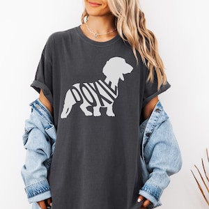 Comfort Colors Shirt for Dog Lovers, Daschund Dog Tee, Gift for Dog Mom Dad, Doxie Silhouette T-shirt