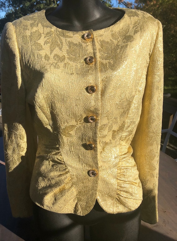 VALENTINO NIGHT, evening jacket, gold lame size 8