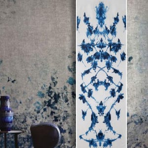 Mystical Blue Delft Fairy World Canvas Art - Enchanting Sketch Painting for Home Decor