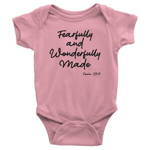 Fearfully and Wonderfully Made Baby Bodysuit - Christian Baby Coming Home Outfit - Scripture Psalm 139 - Aprojes