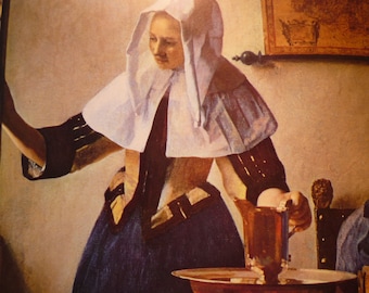 Vermeer - A Dama na Janela - Pôster de arte com pintura - 14 por 10,5 polegadas. Cartolina pronta para emoldurar - amantes da arte holandesa da Era de Ouro