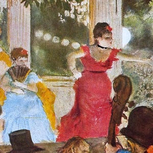 Degas, Le Cafe Cabaret Des Ambassadeurs | Vintage Spitze im Print 1950er Jahre | Framable Wandkunst |Impressionistische Kunst für jedes Zuhause | Wunderschön