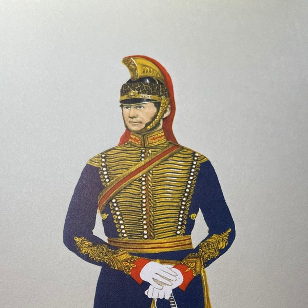 Officer Bengal Horse Artillery 1846 British Uniforms. By P H Smitherton East India Company Brightly colored published lithograph Wall Art