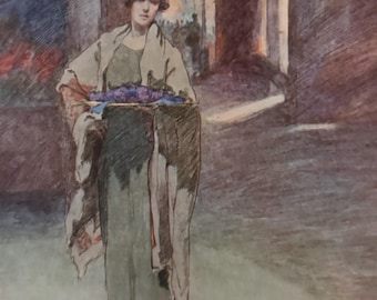Vintage Anna Airy, Sweet Violets color print - Antique Tip in print Ships Fast