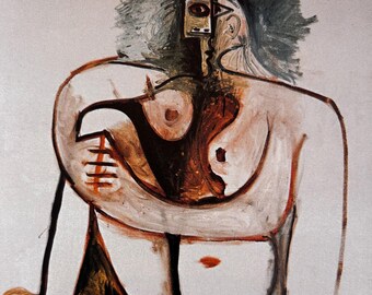 Picasso, Squatting Woman | Vintage published print | Ready to Gift | Wall Art for Framing