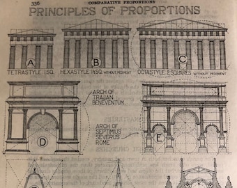 Comparative Architecture | Principals of Proportions | gift for architect Framable Wall Art