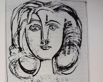 Picasso, Head of Girl state two | Vintage Print | From a series | mid century wall art | For framing