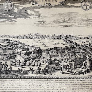 London 18th century Ansicht | 1970 original erschienene Lithographie | Erschwingliche Wandkunst, fertig zum Rahmen