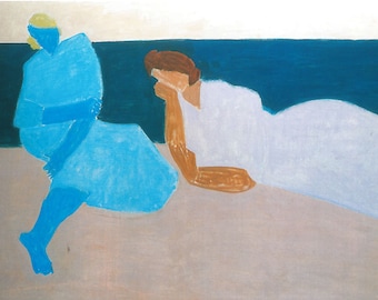 Milton Avery By the Sea Two Women on the Beach Fine art print - modern art Abstract Expressionism framable art gift