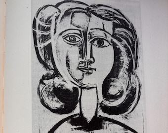 Picasso, Head of Girl state three | Vintage Print | From a series | mid century wall art | For framing